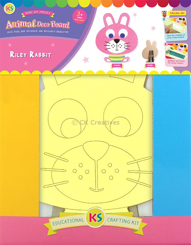 Sand Art Animals Deco Board - Riley Rabbit | Sand Art Kids Art and Craft Singapore Sand Art Animals Deco Board - Riley Rabbit | Sand Art Kids Art and Craft Singapore