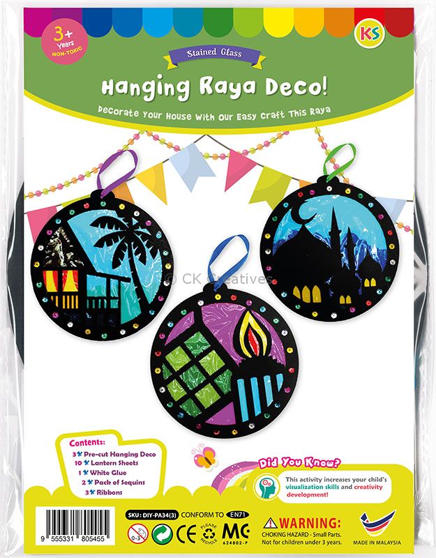 Stained Glass Hari Raya Pack of 3 | Sand Art Kids Art and Craft Singapore