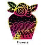 Scratch Art Cupcake - Flowers
