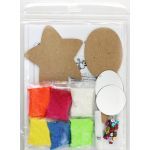 Foam Clay Hand Mirror Kit - Flower and Heart/Oval and Star - Packaging Back
