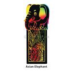 Scratch Art Bookmark Wild Life Part 2 - Asian Elephant