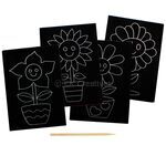 Scratch Art Flower - 4 Unique Flowers - Contents