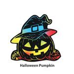 Scratch Art Halloween Deco Stand - Halloween Pumpkin
