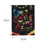 Scratch Art National Wild Life Part 1 - Hornbill, Malayan Tiger, Proboscis Monkey, Tapir - Size