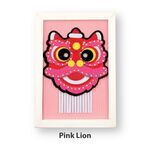 Felt Lunar New Year Lion Dance Decorative Art Stand - Pink