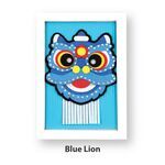 Felt Lunar New Year Lion Dance Decorative Art Stand - Blue