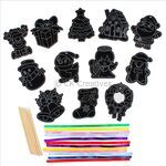 Scratch Art Christmas Ornament Deco - 12 Magical Holiday Pals! - Contents