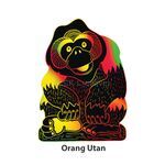 Scratch Art Wild Animal Deco Stand - Orang Utan