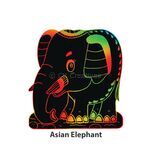 Scratch Art Wild Animal Deco Stand - Asian Elephant