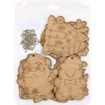 Wooden Christmas Ornament Deco - 12 Jolly Holiday Pals! - Packaging Back