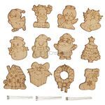Wooden Christmas Ornament Deco - 12 Jolly Holiday Pals! - Contents