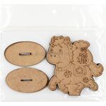 Wooden Horse Deco Stand - Pack of 5 - Choose From 2 Lucky Horses Design! - Packaging Back