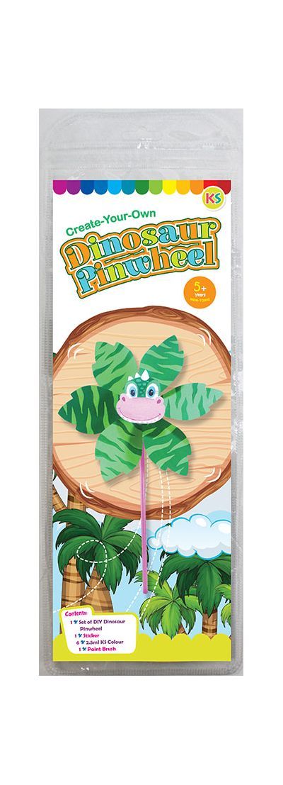 DIY Pinwheel Kit - Dinosaur - Packaging Front