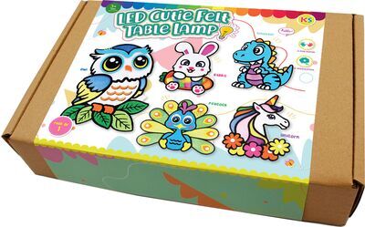 LED Cutie Felt Table Lamp Box Kit - Owl / Rabbit / Dinosaur / Peacock / Unicorn