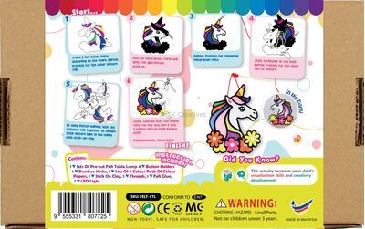 LED Cutie Felt Table Lamp Box Kit - Owl / Rabbit / Dinosaur / Peacock / Unicorn