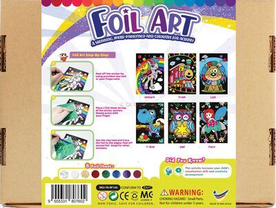 Foil Art Craft Kit - 6-in-1 - Packaging Back