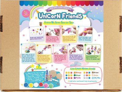 Unicorn Friends Clay Kraft Box Kit - 4-in-1