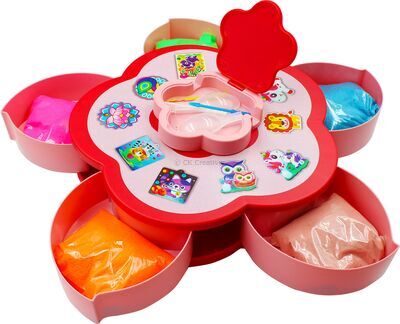 Portable Sand Art Tray Carousel Caddy - Keep Your Sand Tidy - Pink Opened