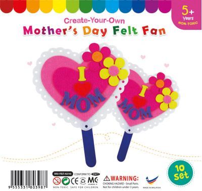 Felt Mother's Day Fan - Pack of 10