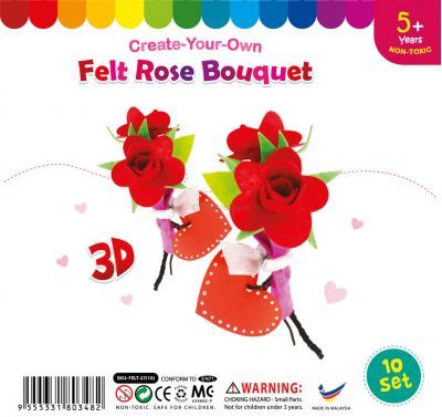 Felt Rose Bouquet - Pack of 10