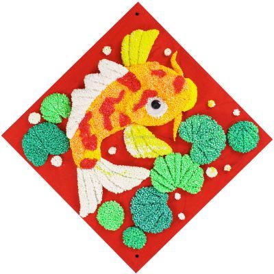 Chinese New Year Foam Clay Canvas Kit - Koi Fish