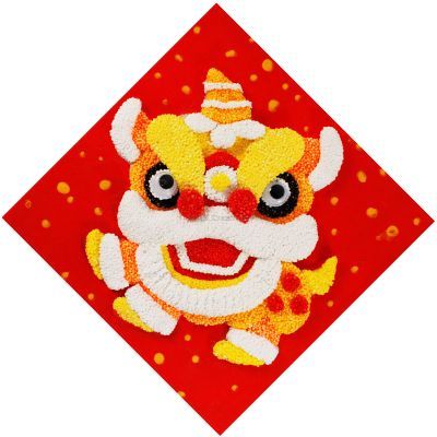 Chinese New Year Foam Clay Canvas Kit - Lion Dance