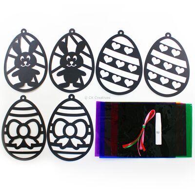 Stained Glass Easter Egg Window Deco Kit - Contents