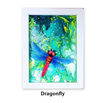 Pour Art Painting Kit With 3D Frame - Insects Theme - Dragonfly