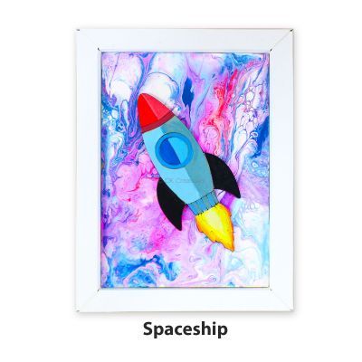 Pour Art Painting Kit With 3D Frame - Space Theme - Spaceship