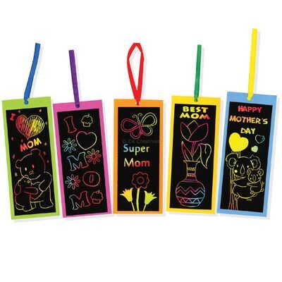 Scratch Art Mother's Day Bookmark Pack of 5