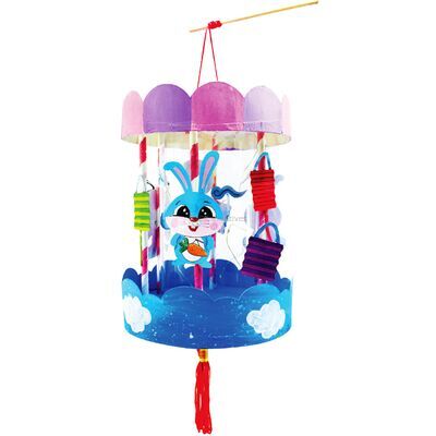 Mid-Autumn Carousel Lantern Kit With LED Lights - Moon Rabbit