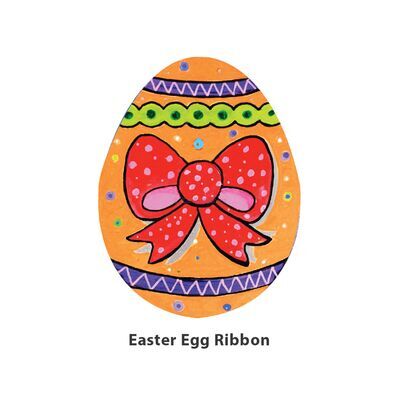 Easter Egg Painting Boards - Cute - Easter Egg Ribbon