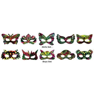 Scratch Art Mask Kit - Pack of 5