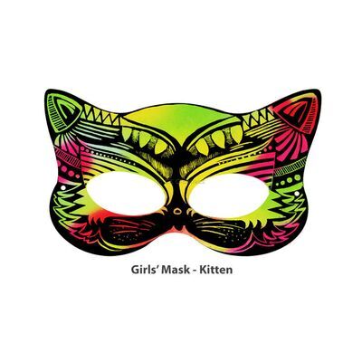 Scratch Art Girls' Mask - Kitten