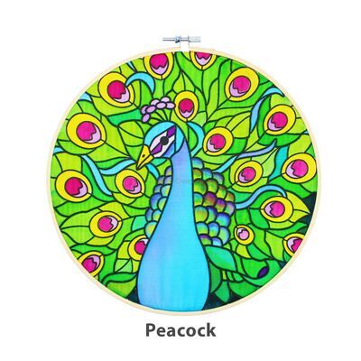 Batik Painting Hoop Kit - Peacock