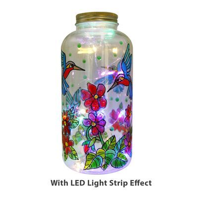 Glass Bottle Deco Painting Kit - With LED Light String Effect