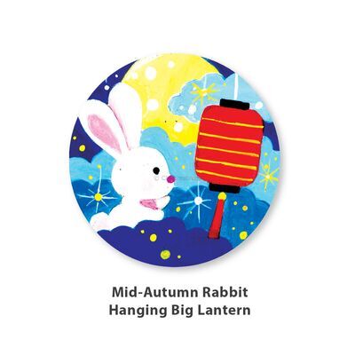 Mid-Autumn Rabbit Magnet Painting - Rabbit Hanging Big Lantern