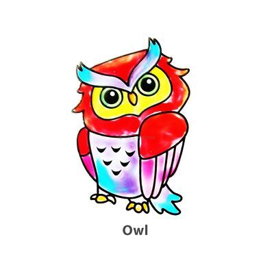 Suncatcher Window Deco Kit - Feathery Birds - Owl