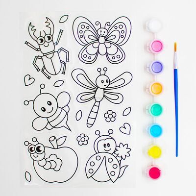 Suncatcher Window Deco Kit - Cute Bugs And Insects - Contents