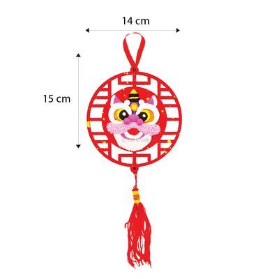 Air-Dry Clay Chinese New Year Deco Hanger Kit Part 1 - Lion Dance And Mandarin Orange - Size