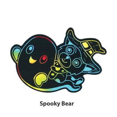 Scratch Art Halloween Deco Stand - Spooky Bear