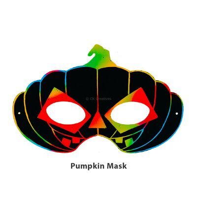 Scratch Art Halloween Mask Kit Pack of 5 - Pumpkin