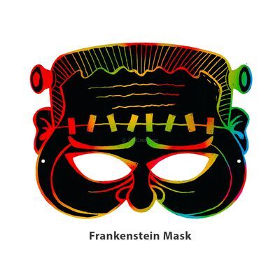 Scratch Art Halloween Mask Kit Pack of 5 - Frankenstein