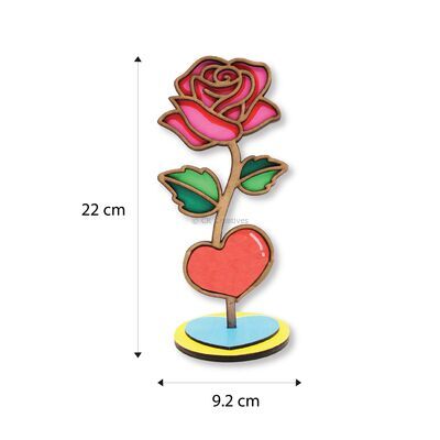 Wooden Rose Deco Stand Painting Kit - Love Rose / Blooming Rose - Size