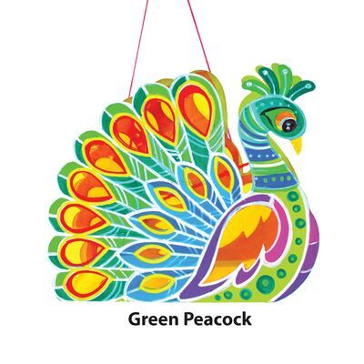 LED Peacock Hanging Light Deco Painting - Green Peacock