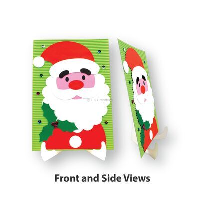 Santa Claus Christmas Paper Deco Stand - Front and Side Views