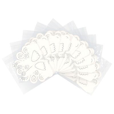 Peacock Paper Craft Painting Deco - Pack of 10