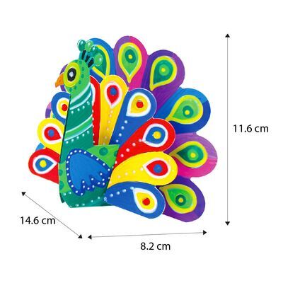 Peacock Paper Craft Painting Deco - Size