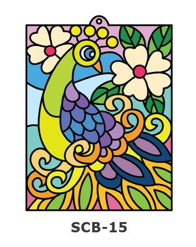 Suncatcher Board Painting Kit - Peacock Flower