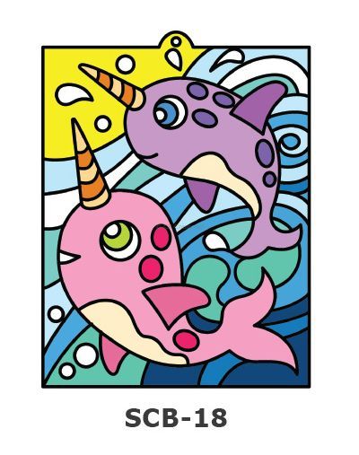 Suncatcher Board Painting Kit - Narwhals